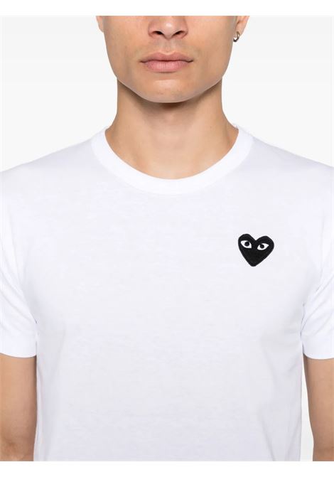 t-shirt con logo ricamato unisex bianco COMME DES GARÇONS PLAY | AX-T064-0512